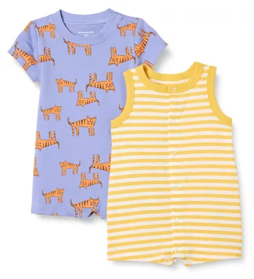 Zdjęcie produktu dla Zestaw body dla niemowląt unisex, bez rękawów i z krótkim rękawem, 2 sztuki