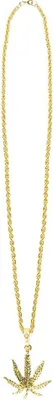 Image de Chaîne en or Prolet Chanvre Feuille de chanvre 50 cm de long Accessoires de Costume