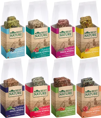 Produktbild von Dehner Best Nature Nagersnack, Superfood Würfel-Mix, 8 x 90 g (720 g)