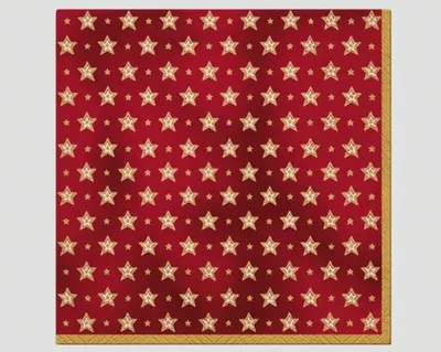 Produktbild von Servietten 20er, 3lagig 33x33cm 'Golden Stars'