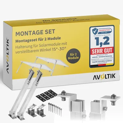 Produktbild von 2x Solarpanel Bodenhalterung PV Aufständerung verstellbar Dach Befestigung Montage