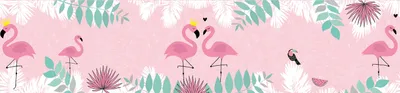 Produktbild von Lovely Kids selbstklebende Kinderzimmer Bordüre Flamingo Love rosa grün weiß 5,00 m x 0,155 m