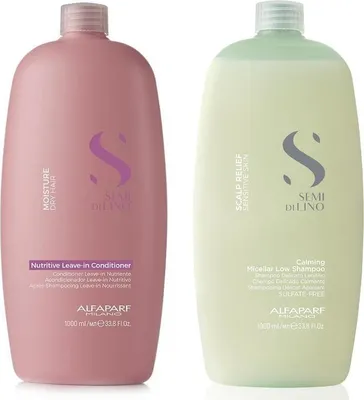Zdjęcie produktu dla Alfaparf | Zestaw pielęgnacyjny – odżywka bez spłukiwania 1000 ml + szampon Low 1000 ml – nawilżenie – wrażliwa skóra głowy – regeneracja