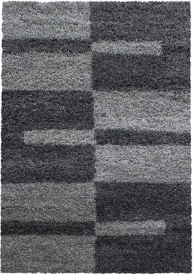 Produktbild von Hochflor Teppich Gianna rechteckig, Farbe: Grau, Größe:140x200 cm