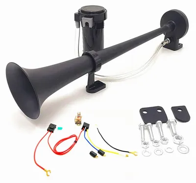Image de Klaxon à air 150DB - Trompette unique - 450mm - Inclus compresseur - Pour véhicules 12V