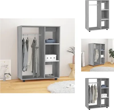 Produktbild von vidaXL Kleiderschrank Grau Sonoma 80x40x110 cm Holzwerkstoff -  Kleiderschränke