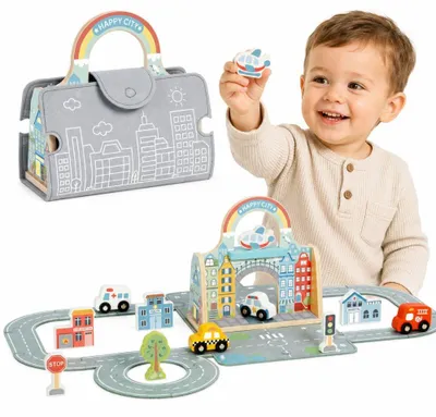 Image de Ensemble de sacs de voitures portables Tooky Toy Mini City