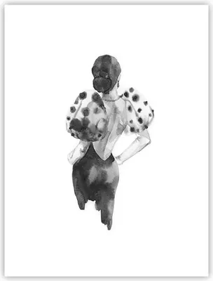 Produktbild von Poster - Poster ohne Rahmen - Frau Aquarell Schwarz - 30x40 cm - Wand Bild - Wanddeko - Wandbilder - Kunstposter - Wandposter - Bilder - Kunstdruck - Wanddekoration - Wandbild - P2XPA30x40-4805