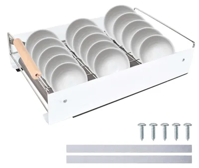 Produktbild von Ausziehbarer Küchenlade-Organizer mit Holzgriff - 42x26x12 cm