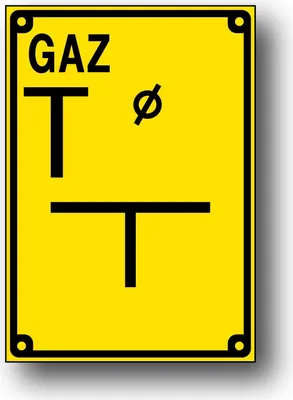 Obrázok produktu pre Tabuľka T označujúca vetvu plynovodu - tabuľka z PVC TODG-8