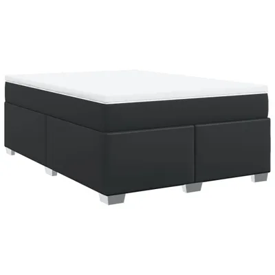 Produktbild von vidaXL Boxspringbett mit Matratze Schwarz 140x190 cm Kunstleder