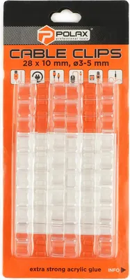 Produktbild von Kabelhalter-Clip, selbstklebend, 3-5 (20 Stück/Packung) Polax