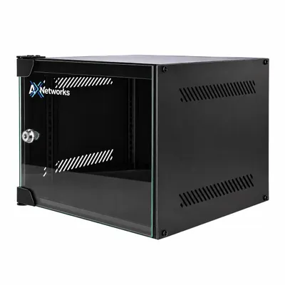 Produktbild von AX Networks 10" Netzwerkschrank 4HE Wandschrank Serverschrank Rack 240 × 280 × 310 mm Schwarz, KI-generiertes Bild