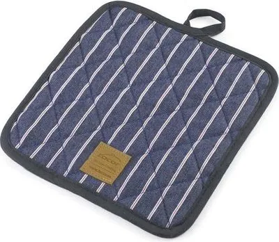Produktbild von Lacor Küchen-Topflappen - Dunkelblau Gestreift - 20x20cm - Hitzeschutz aus Baumwolle