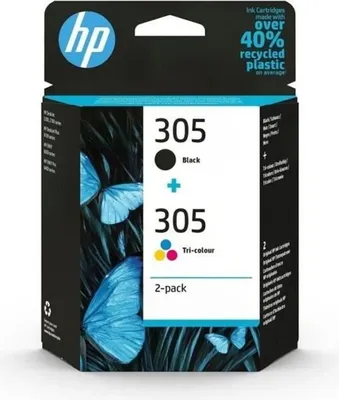Immagine prodotto di Multipack cartucce d'inchiostro HP 305, nero e colore, originali, confezione da 2, compatibili con DeskJet 2300/2700/Plus 4100, ENVY 6000/Pro 6400