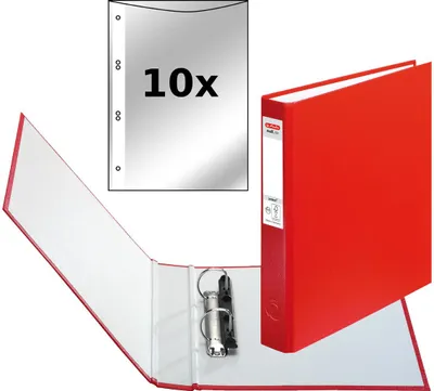 Produktbild von Herlitz Ringbuch / DIN A5 mit 2-Ringe / incl. 10 Prospekthüllen / Farbe: rot