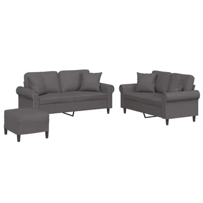 Produktbild von VidaXL 3202167, Grau, Schaum, Kunstleder, Metall, Textil, 172 cm, 77 cm, 80 cm