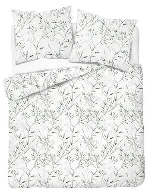 Produktbild von Bettwäsche, Satinbettwäsche, hohe Qualität 200x220 5992b Weiß, Blätter