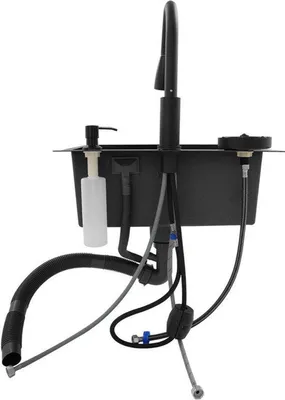 Produktbild von Küchenarmatur mit ausziehbarer Auslauf – Schwarz – Edelstahl – Modernes Design – Für die Küche