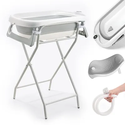 Produktbild von Babybad faltbar mit Thermometer, Sitz und Ablaufsystem, XXL, für Babys bis 3 Jahre