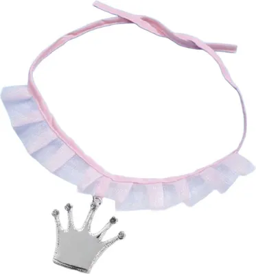 Produktbild von Prinzessin Halskette | Rosa Halsband mit silberner Krone