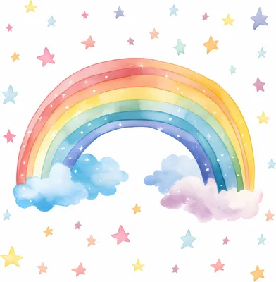 Produktbild von 251 Wandtattoo Regenbogen bunt - Größe 750 x 420 mm