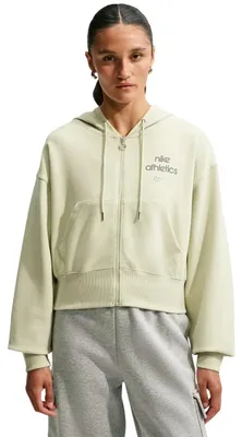 Image de Veste polaire à capuche intégrale Nike Phoenix pour femmes, modèle Gls, couleur Olive Aura, taille S