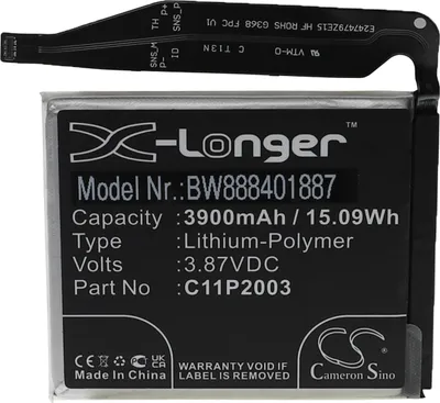 Produktbild von vhbw Akku Ersatz für Asus C11P2003, 0B200-03950000 für Handy Smartphone Telefon (3900 mAh, 3,87 V, Li-Polymer)
