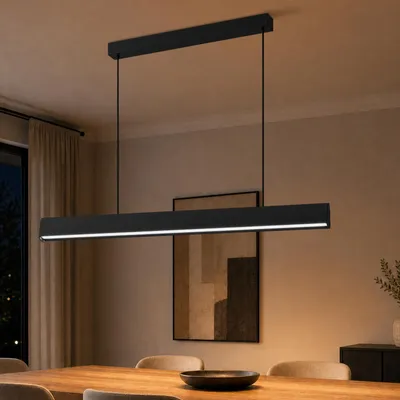 Image de ZMH Suspension LED 106,7 cm lampe salle à manger 34W réglable en hauteur îlot de cuisine variable avec télécommande luminaire suspendu pour salon