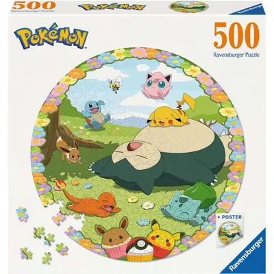 Obrázok produktu pre Okrągła układanka Pokémon Kwiatowy Motyw (500 kawałków, 52 cm)