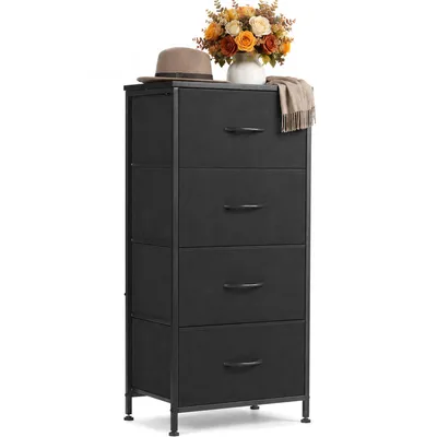 Produktbild von Kommode mit Schubladen -  kommoden & Sideboards für Schlafzimmer Geeignet, Komodenschrank mit 4 Stoffschubladen, Stoffkommode mit Stabilem Stahlrahmen