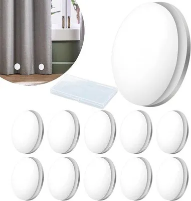 Produktbild von Ibenzoa® Magnetische Gardinenclips Weiß – 10 Stück, Kunststoff, starke Magnete, ohne Schrauben oder Kleber, für Gardinen, Duschvorhänge, Tischdecken & Außenvorhänge