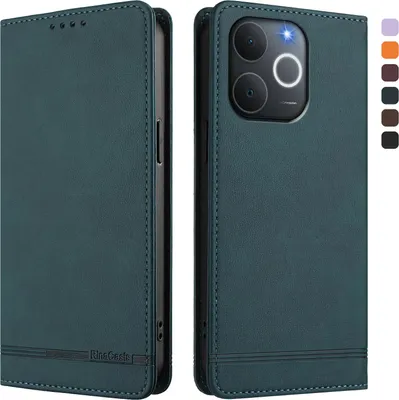 Immagine prodotto di Custodia per Realme Note 70/Note 70T/Narzo 80 Lite 4G, custodia retro in Finto cuoio flip con supporto e slot per carte Verde