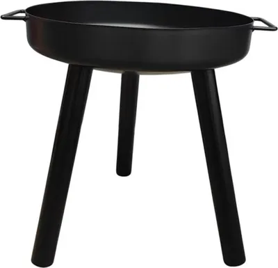 Produktbild von Muntel Feuerschalen für den Garten Ø 57 cm x 32-65 cm Schwarz, Feuerkorb Edelstahl Feuerschale 60 cm, Feuertonne für den Garten, Feuerstelle Outdoor, Feuerstelle Terrasse, Schwarz, Verstellbares