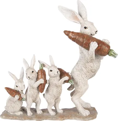 Zdjęcie produktu dla Clayre & Eef Figurka dekoracyjna królik 34x13x33 cm Beżowy plastik
