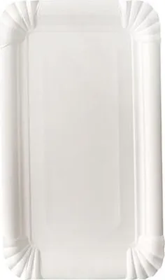 Produktbild von Teller, Pappe "pure" eckig 13 cm x 20 cm weiss