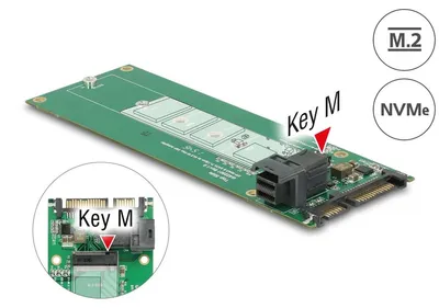 Immagine prodotto di Delock Konverter SATA 22 Pin / SFF-8643 NVMe > 1 x M.2 Key M (62703)