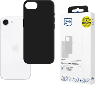 Image de Coque en silicone 3MK mate pour iPhone 16e Noir