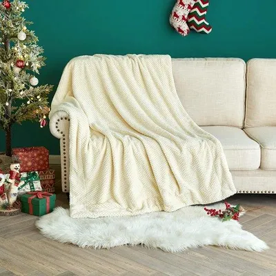 Produktbild von Famanu Fleece-Decke Weich und Warm - Beige, 150x200 cm