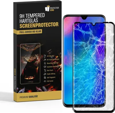 Produktbild von 1x 9H Hartglas für Huawei P30 Lite FULL COVER Panzerfolie Displayschutz KLAR SW Panzerglas Schutzglas Schutzfolie