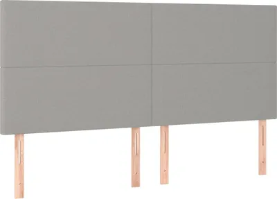 Produktbild von vidaXL Kopfteil Hellgrau 200 x 5 x 118/128 cm Stoff