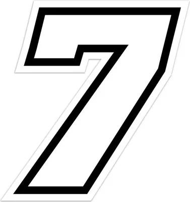 Produktbild von Sticker Rennnummer für Moto "7" Race Moto GP, weiß, 10 x 9,5 cm
