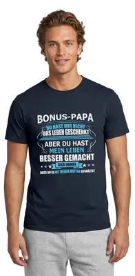 Produktbild von Spreadshirt Bonus-Papa Spruch für Stiefväter Geschenk Vatertag Männer T-Shirt, M, Navy