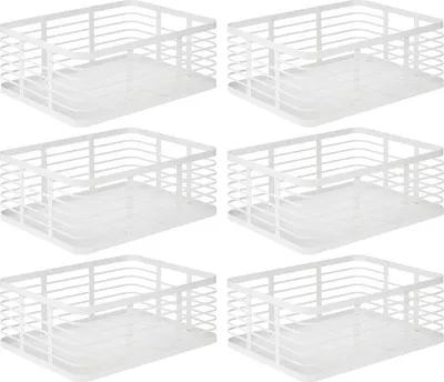Produktbild von mDesign  Drahtkorb Gitterbox Aufbewahrung Organizer 6er Set Metall Weiß