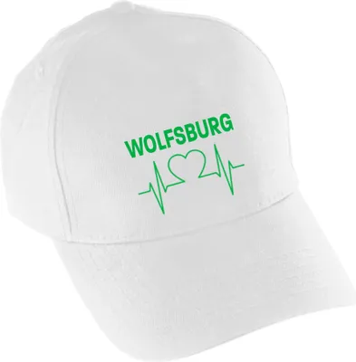Produktbild von multifanshop Baseballcap - Wolfsburg - Herzschlag, weiß, Größe one size