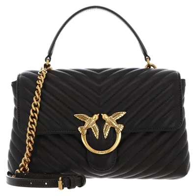 Produktbild von PINKO Handtasche Umhängetasche Love Lady Puff Mini CL Sheep Nappa Chevron Verde Fango dunkelgrün