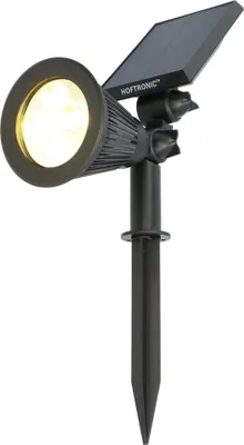 Produktbild von hoftronic Solar Gartenstrahler 2W 3000K 300lm IP65 Schwarz PIR Sensor