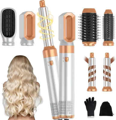 Obrázek produktu pro Sada pro úpravu vlasů – kulma na vlasy – pro každodenní styling – multifunkční, 6 v 1 – 1000 W – bílá