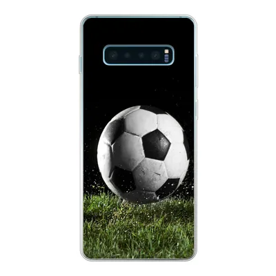 Produktbild von MuchoWow® Handyhülle Schutzhülle Hülle für Samsung Galaxy S10 Plus Fußball auf der Wiese Silikon Softcase Handy Hülle - Schutzhülle