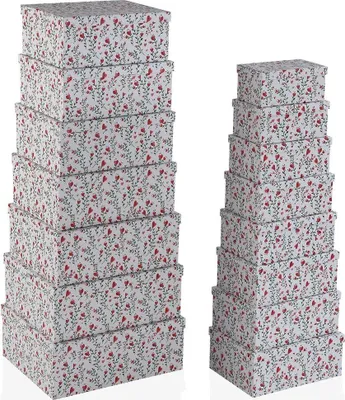 Produktbild von Set ofstapelbare Organizer-Boxen versa Karton Herzen 15 Stück 35 x 16,5 x 43 cm